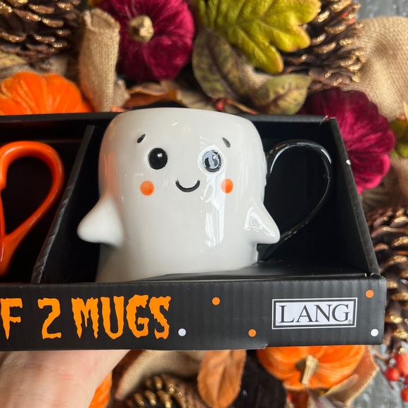 ✨NEW🎃LANG set of two Halloween mugs of ghost and Jack o lantern👻 - Picture 6 of 10